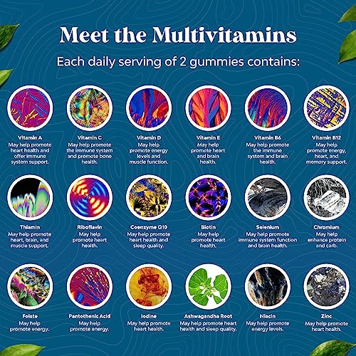 Men's Multivitamin Gummies with Superfood Complex - Daily Multivitamin for Men Gummies with CoQ10 and Ashwagandha for Energy and Immune Support - Adult Multivitamin Gummy with Essential Minerals