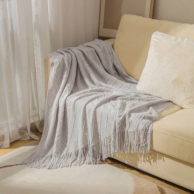 Knitted Blanket Sofa Cover