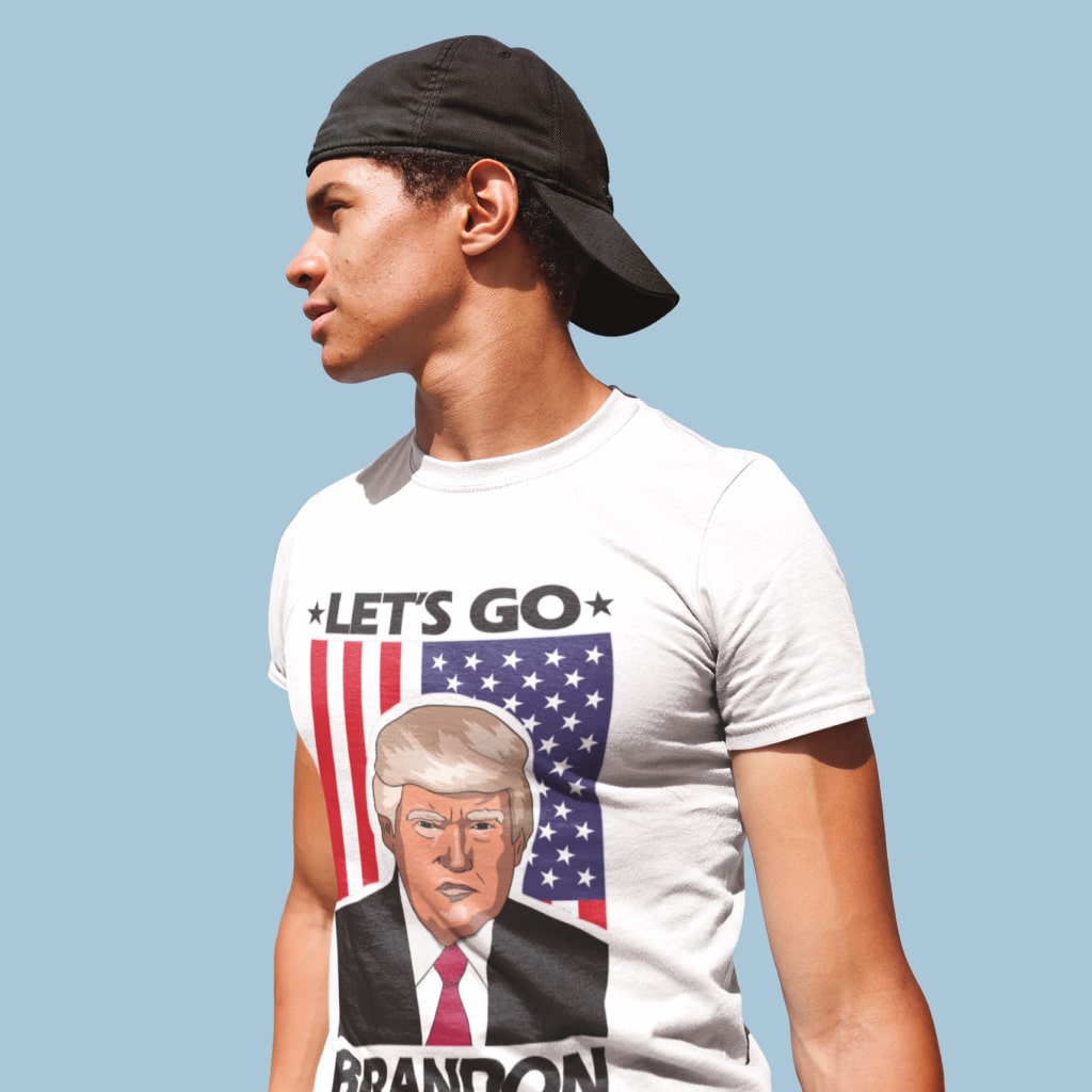 Let's Go Brandon US Flag T-Shirt - Funny Trump T-Shirt - Trump Apparel 