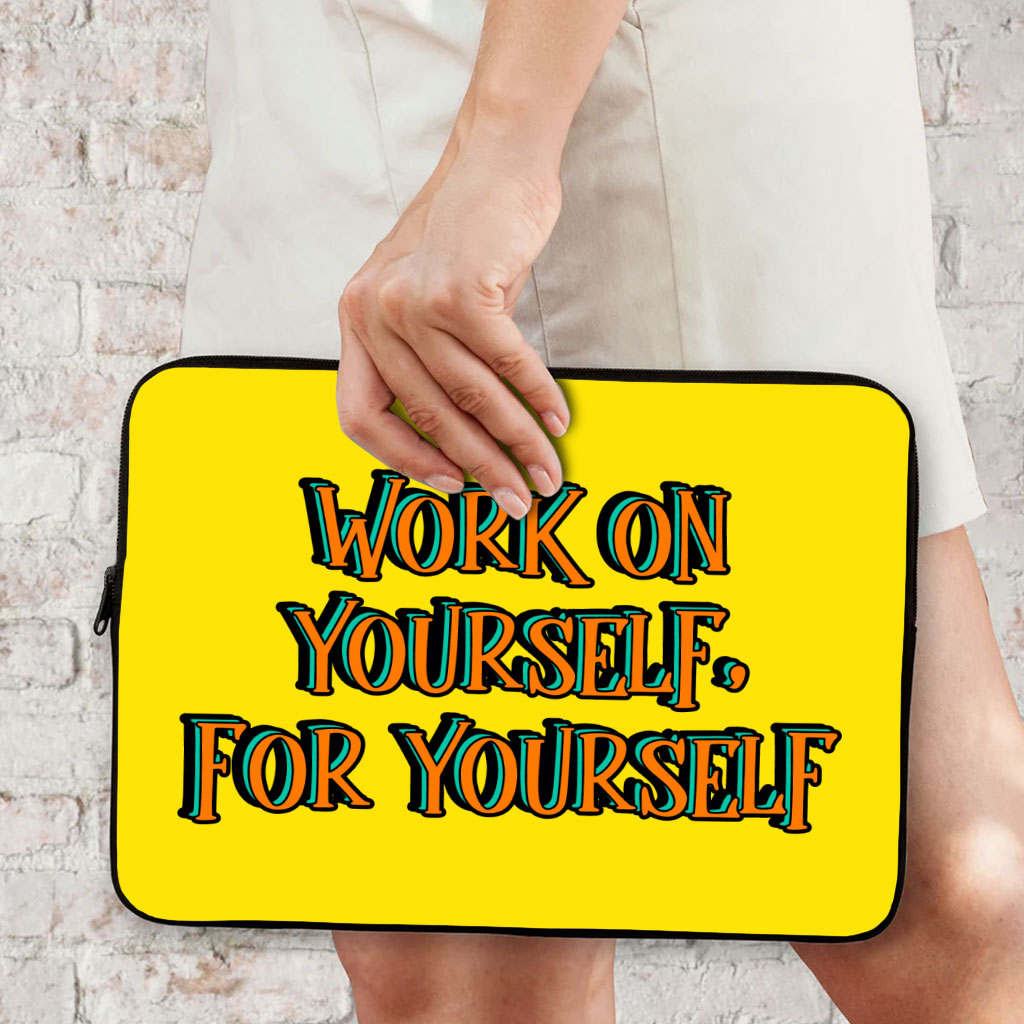 Work on Yourself MacBook Air 14" Two-Sided Sleeve - Cool Laptop Sleeve - Quote MacBook Sleeve