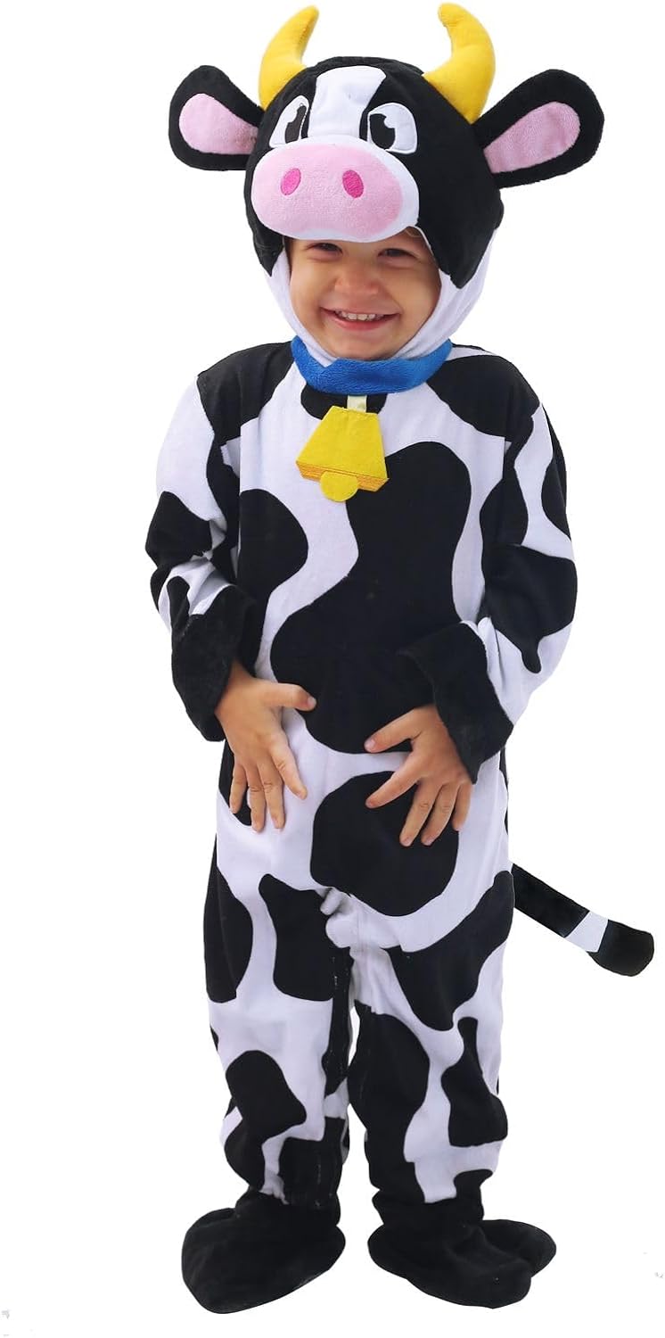 Spooktacular Creations Baby Cow Costume with Milking Bucket for Toddler, Kids Halloween Farm Party Dress Up (12-18 Months)