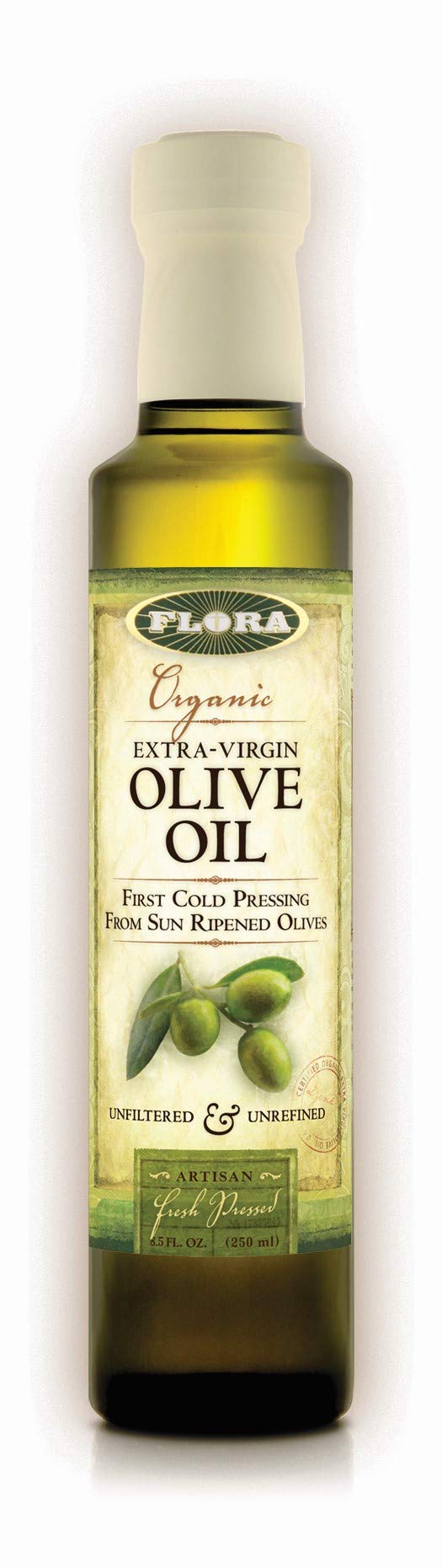 Flora - Extra Virgin Olive Oil, Hydro-Therm Extraction, Organic, 8.5 Fl Oz