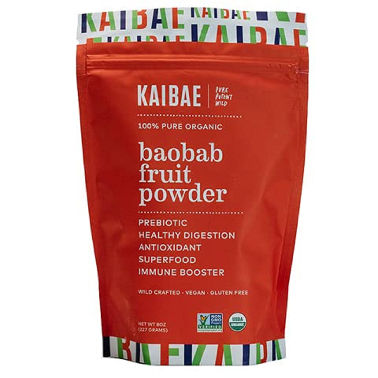 KAIBAE Premium Organic Baobab Superfood | Gut Health, Hydration, Immunity, Debloat | Prebiotic Fiber, Vitamin C, Polyphenols & Minerals I Sustainably Sourced (One Pack - 8 Ounce)