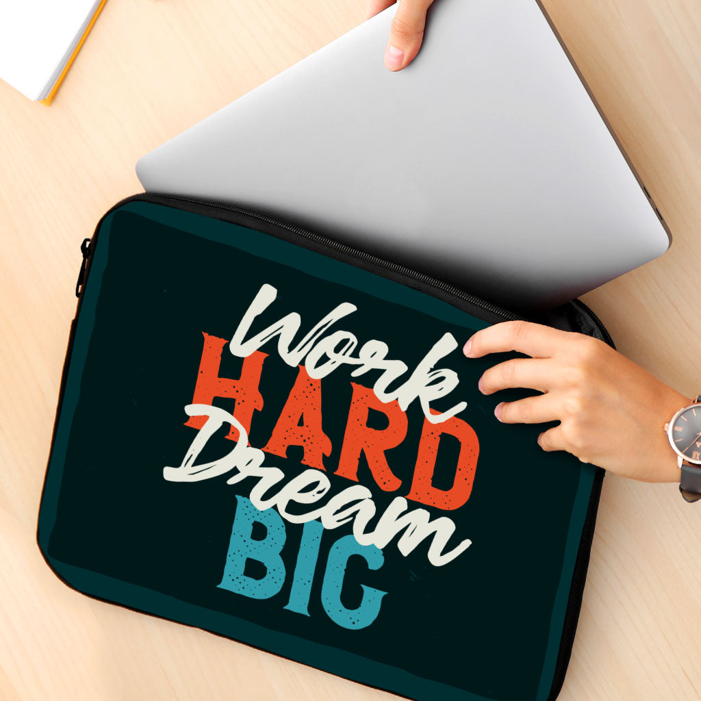 Work Hard Dream Big MacBook Pro 16" Two-Sided Sleeve - Motivational Laptop Sleeve - Cool MacBook Sleeve