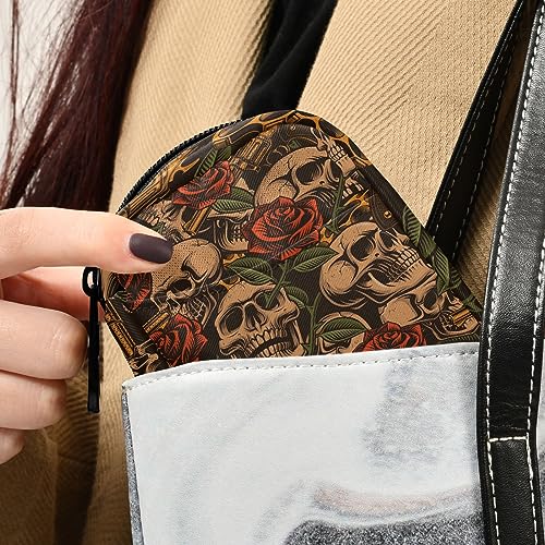 Skulls Guns Roses Travel Pill Organizer Case Daily Pill Medicine Box Organizer Protable Pill Container for Fish Oils Vitamin Holder Supplement Travel Gifts