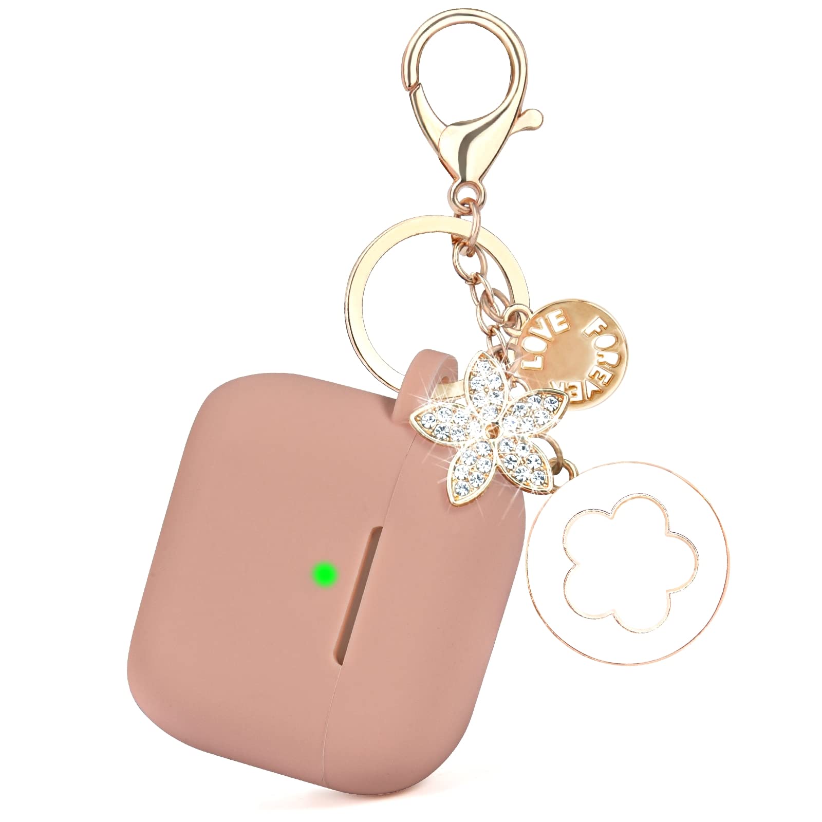 Case for Airpods Pro 2nd Generation - VISOOM 2 Cases Cover Women 2022 Silicone iPod Earbuds Wireless Charging Girl Bling Keychain Apple Airpod Gen 2(Milk Tea)