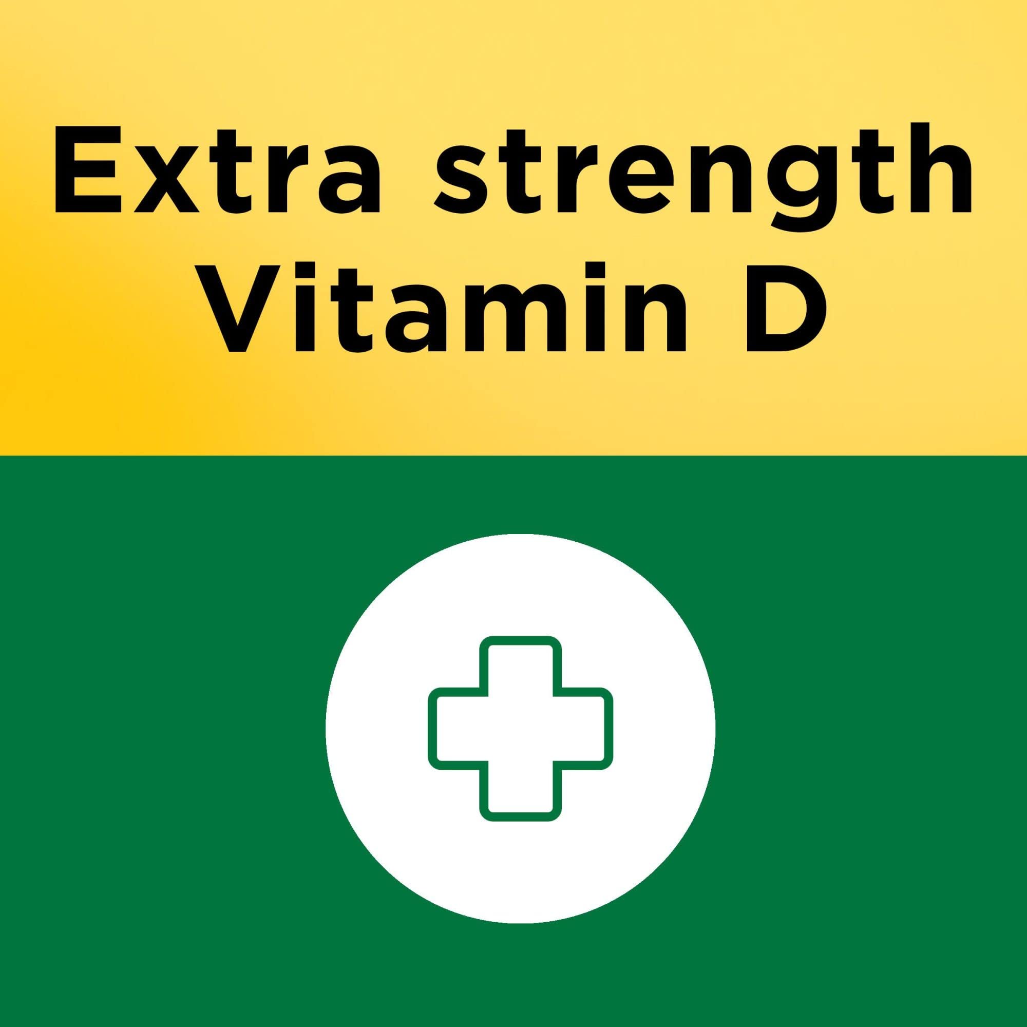 Nature Made Extra Strength Vitamin D3 5000 IU (125 mcg), Dietary Supplement for Bone, Teeth, Muscle and Immune Health Support, 180 Softgels, 180 Day Supply