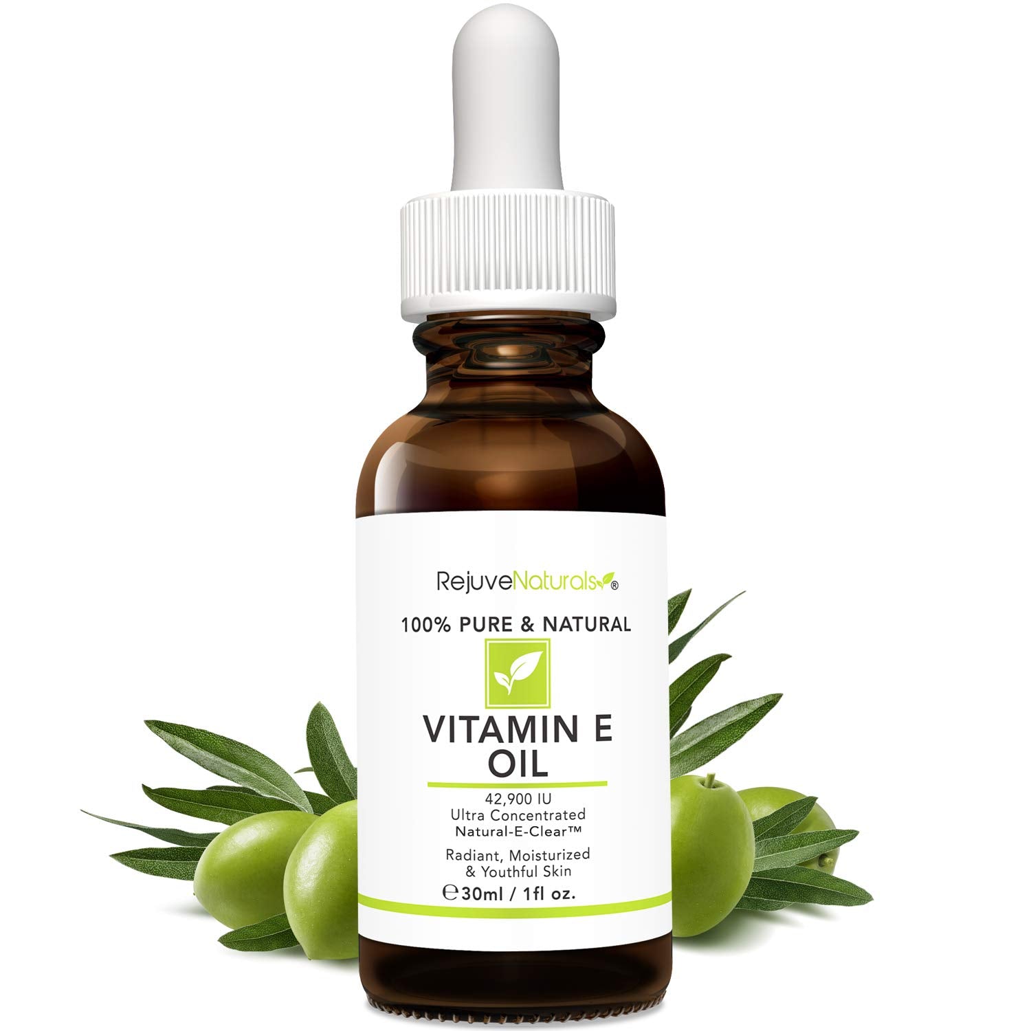 Vitamin E Oil - 100% Pure & Natural, 42,900 IU. Repair Dry, Damaged Skin from Surgery & Acne, Age Spots & Wrinkles. Boost Collagen for Moisturized, Youthful-looking Skin. d-alpha tocopherol