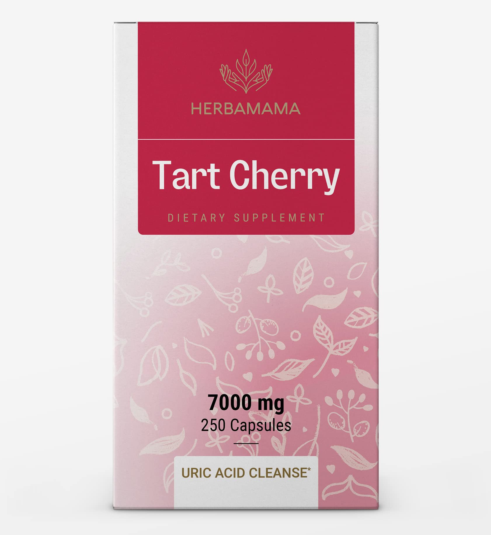 HERBAMAMA Tart Cherry Extract Capsules - Tart Cherry Extract Supplement -Nutritional Tart Cherry Capsules - Non-GMO 7000 mg, 250 Caps