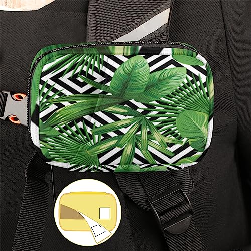 Hawaiian Jungle Plants Pill Box 7 Day Travel Pill Organizer for Child Adult Elder Pill Case with Zipper Summer Tropical Leaf Portable Weekly Case Compact Size for Vitamin Supplement Holder