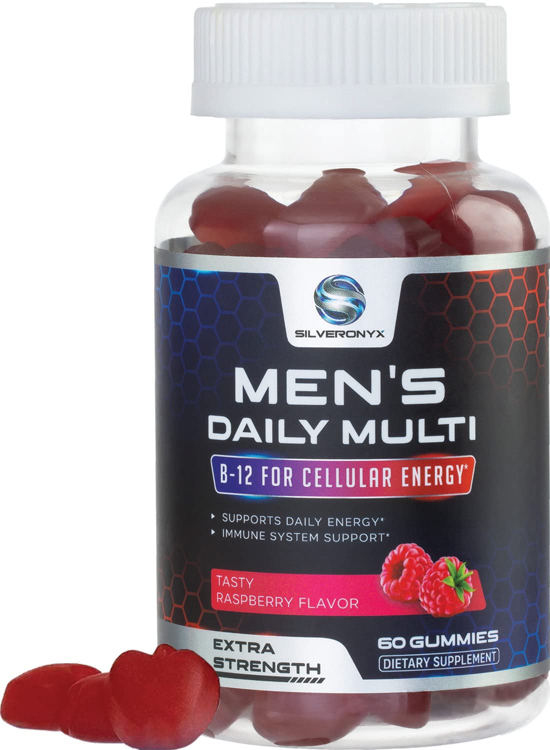 Men's Multivitamin Gummy - Max Strength Mens Multi Vitamins - Daily Men Multivitamins with Vitamin A, C, D, E, B6, B12 & Zinc for Immune Support, Nature's Supplement Brand, Berry Flavored - 60 Gummies