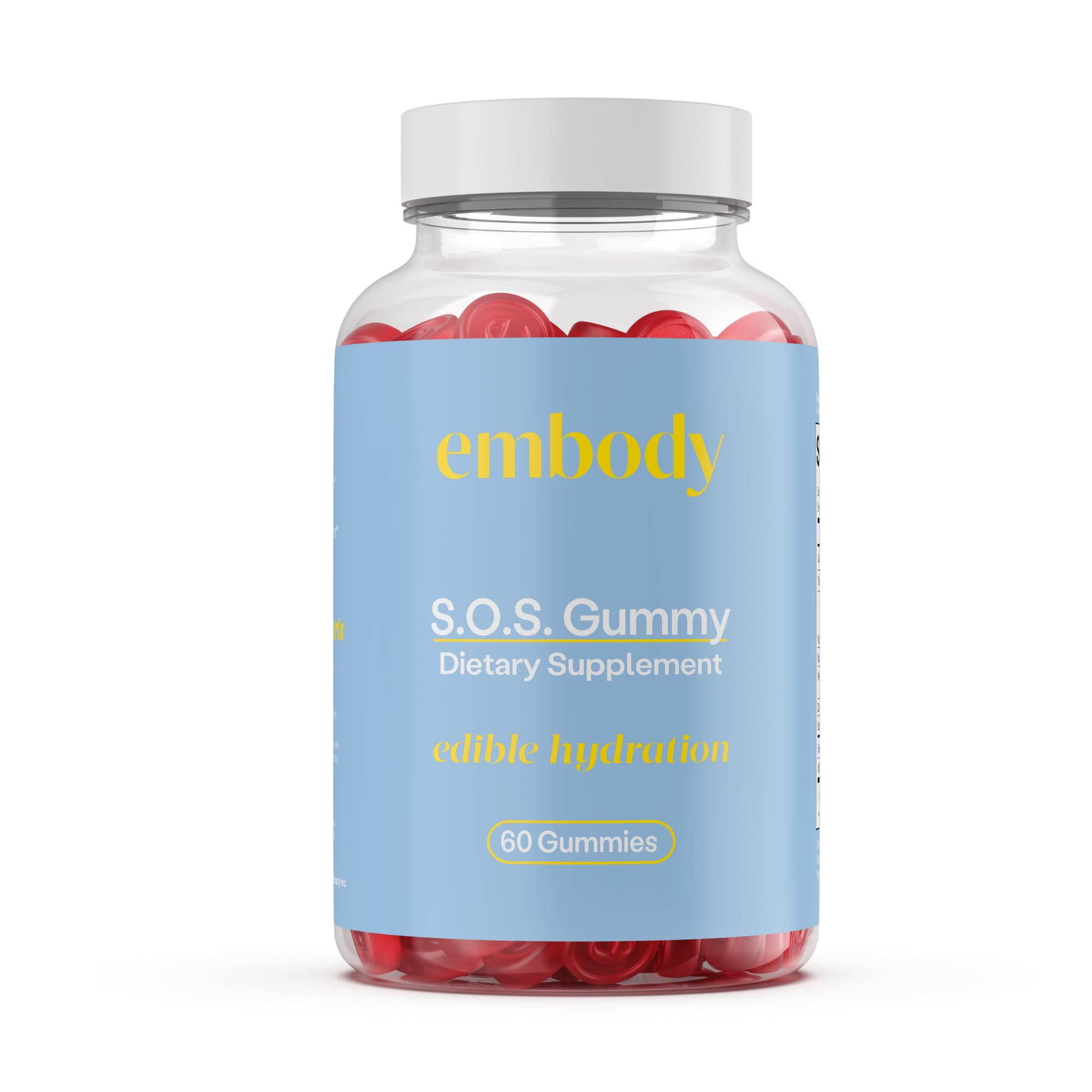 Embody: 60 Multivitamin SOS Gummy | Vitamin D Supplement for Dry, Itchy Skin | Repair Skin Barrier & Increase Hydration | Healthy Skin with MSM, Zinc, and Evening Primrose Oil