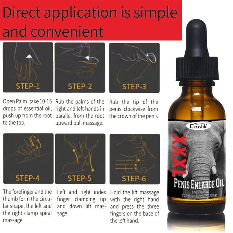 Supasize Extra Strength Men Male Enlarger Oil Natural Dick Growth Oil Crazy Life Oil Extension Growth Men 10ml Male Enlargement Oil Increase Size 10ml by Crazylife