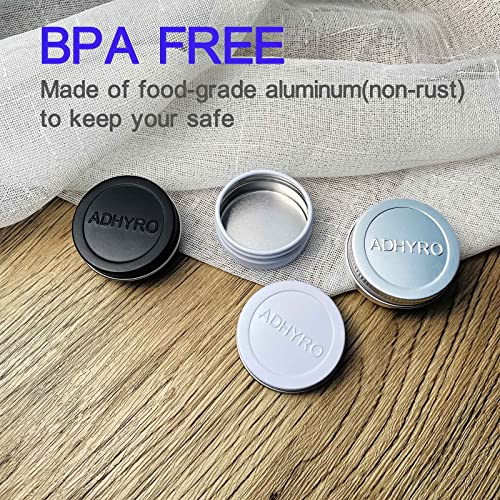 (Clear) ADHYRO Small Pill Case for Purse(3 Pack), Aluminum Portable Pill Box, Single Mini Pill Box Twist On and Off to Hold Vitamins, Fish Oils (Black Silver White)