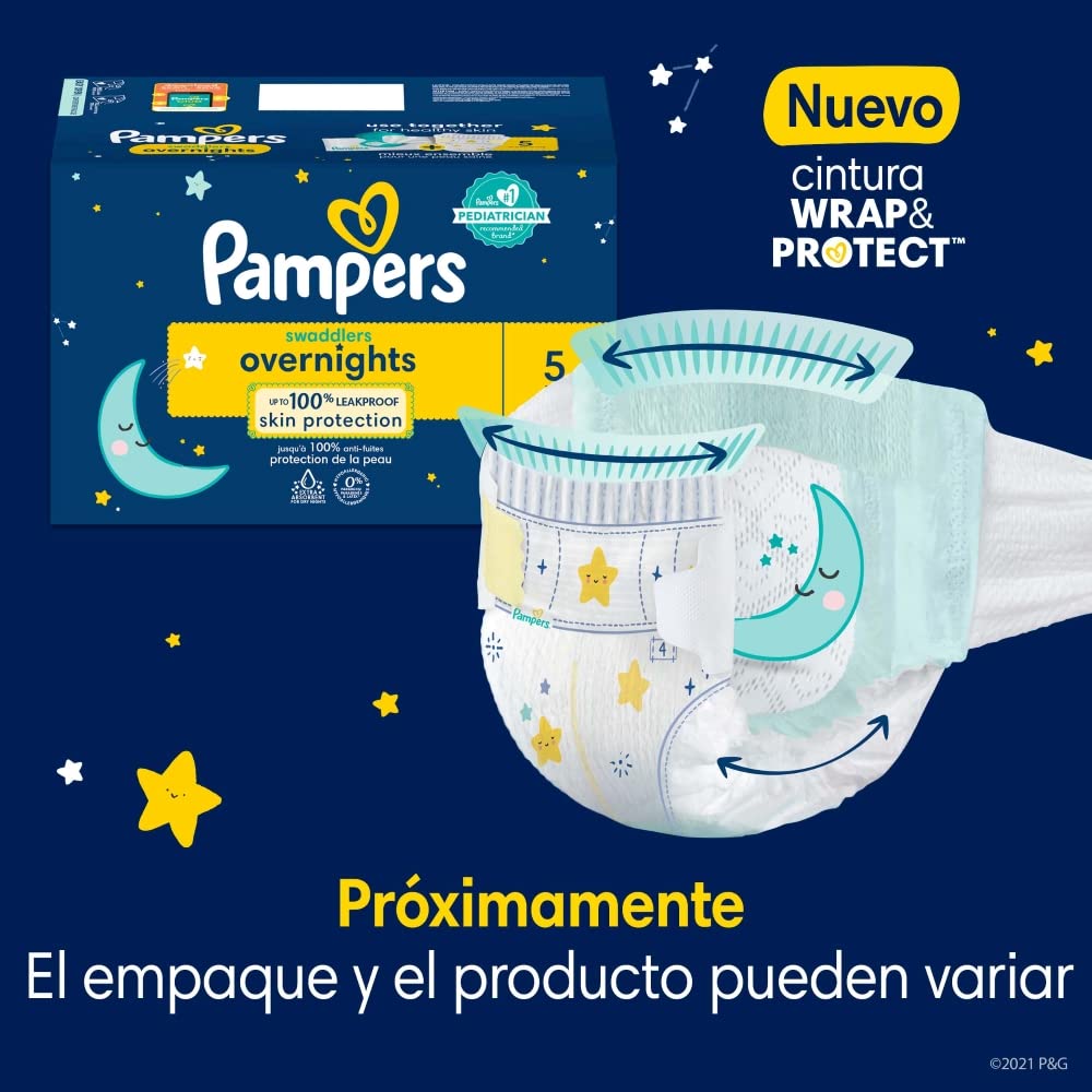 Diapers Size 5, 50 Count - Pampers Swaddlers Overnights Disposable Baby Diapers, Super Pack (Packaging & Prints May Vary)