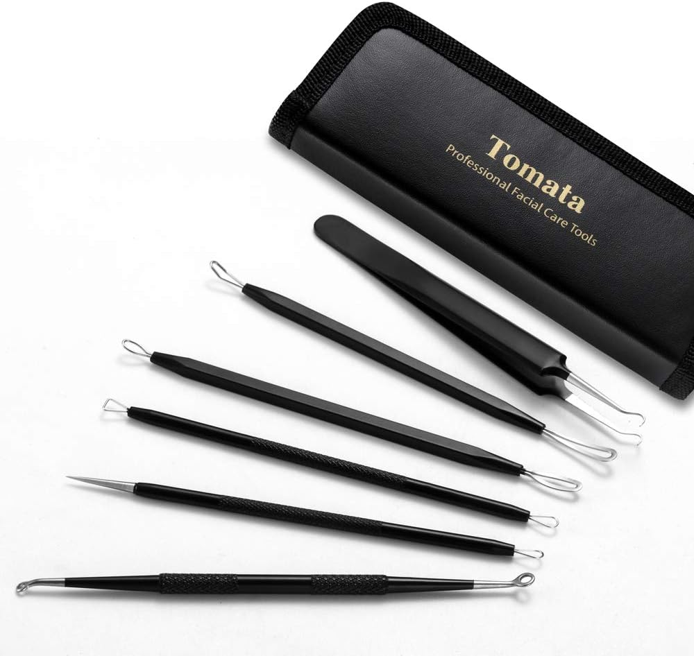 Blackhead Remover Pimple Popper Tool Kit - (6 Piece Kit) - Professional Stainless Pimples Comedone Extractor Removal Tool