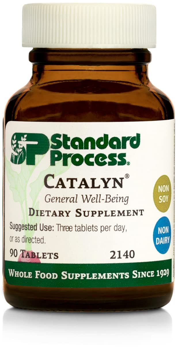 Standard Process Catalyn - Whole Food Foundational Support for General Wellbeing with Vitamin D, Vitamin C, Vitamin A, Thiamine, Riboflavin, Vitamin B6, Magnesium Citrate, and More - 90 Tablets