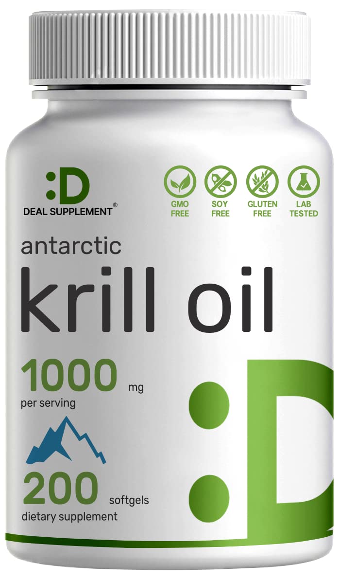 Eagleshine Vitamins Antarctic Krill Oil Supplement 1000mg, 240 Softgels, High Potency | Mercury Free | Rich in Omega-3s, EPA, DHA, Astaxanthin & Phospholipids, Non-GMO, No Gluten