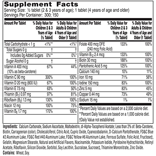 Flintstones Vitamins Chewable Kids Vitamins, Complete Multivitamin for Kids and Toddlers with Iron, Calcium, Vitamin C, Vitamin D & more, 180 count (Packaging May Vary)