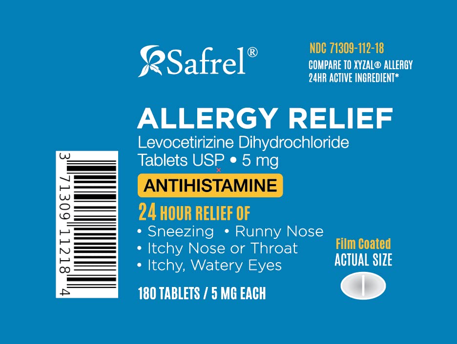 Safrel Allergy Relief Medication Levocetirizine Dihydrochloride 5mg (180 Count), 24hr Fast Acting Non Drowsy, Antihistamine Relieves Runny Nose, Watery Eyes, Sneezing