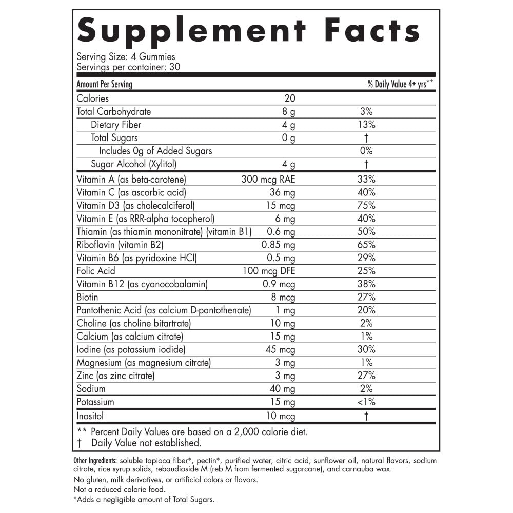 Nordic Naturals Zero Sugar Kids Multi Gummies, Orange Lemon - 120 Gummies - Great-Tasting Multivitamin for Ages 4+ - Supports Growth & Development - Non-GMO, Vegetarian - 30 Servings