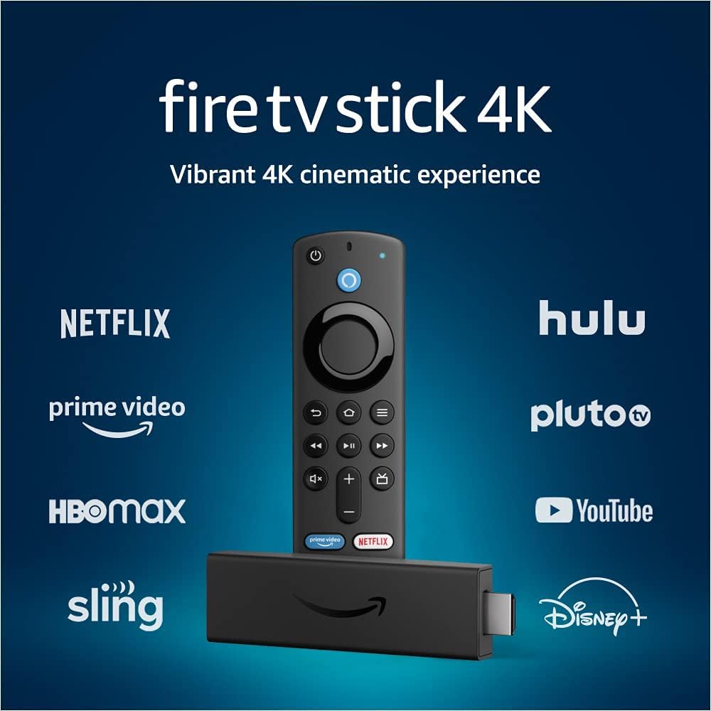 Amazon Fire TV Stick 4K, brilliant 4K streaming quality, TV and smart home controls, free and live TV