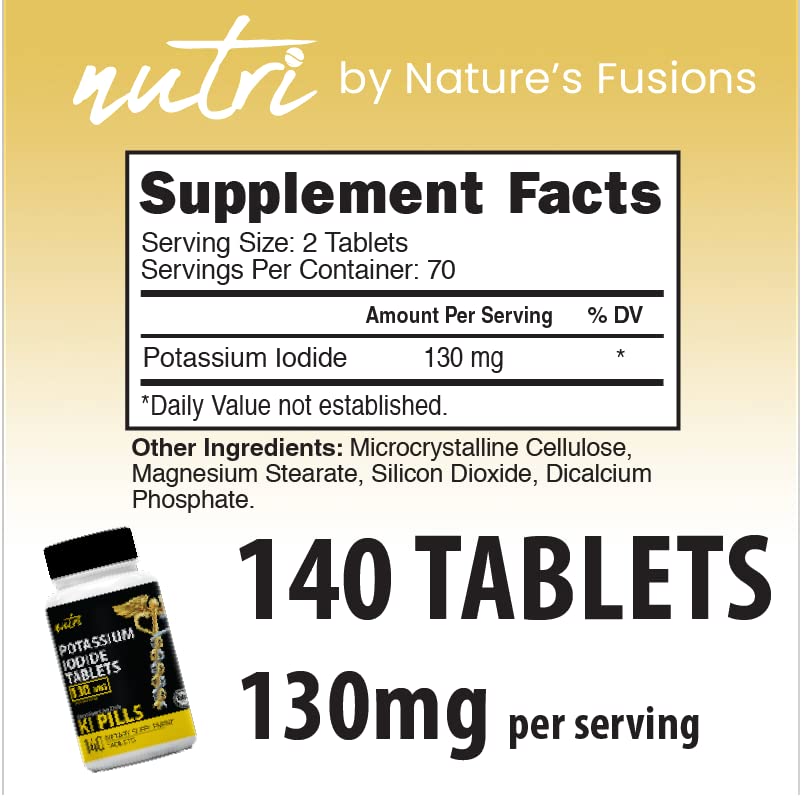 Potassium Iodide Radiation Tablets 130 mg (2 Pack) - (280 Tablets) EXP 10/2032 - for Radiation Ki Pills - Potassium Iodine Pills YODO Naciente, Anti Nuclear Fallout Pills