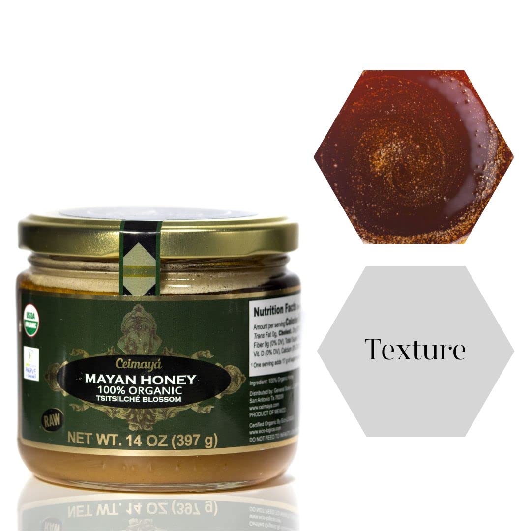 Ceimayá | Mayan Honey, Tsitsilche blossom, pure raw honey, 100% Organic & Kosher | 14 oz