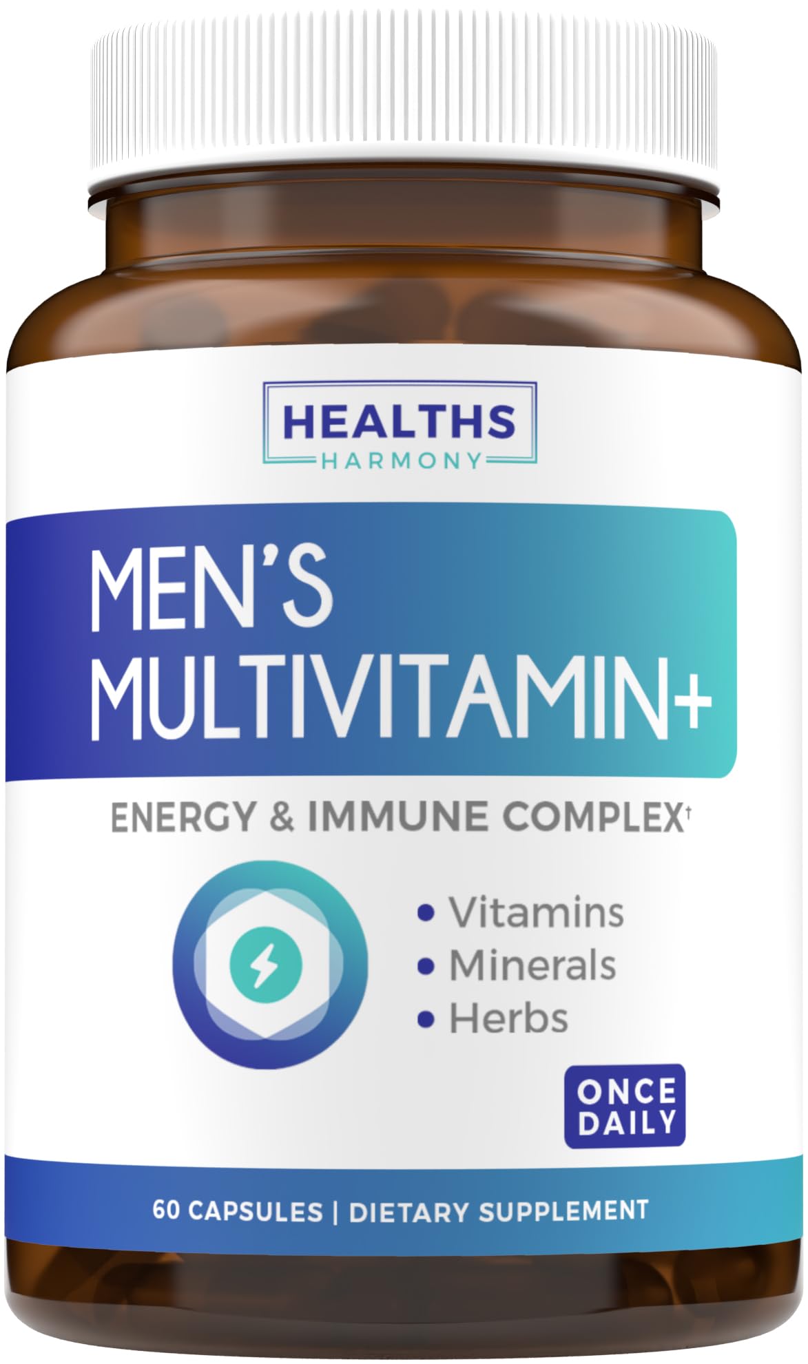 Multivitamin for Men (Non-GMO) Daily Mens Vitamins & Multimineral Plus Energy Boost, Prostate Support, Eye Health & Antioxidants with Saw Palmetto, Biotin, Lutein for Men - 60 Capsules - Multi Tablet