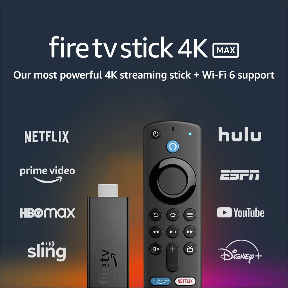 Amazon Fire TV Stick 4K Max streaming device, Wi-Fi 6, Alexa Voice Remote (includes TV controls)