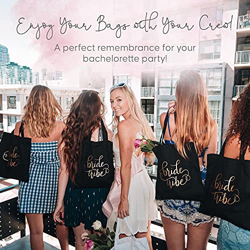 11 Piece Set of Bride and Bride Tribe/Bridesmaid Tote Bags for