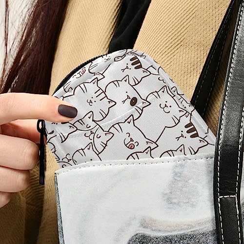 Naanle Cartoon Cat Pill Box 7 Day Pill Case Bag Travel Pill Organizer Bag with Zipper Portable Weekly Case Compact Size for Vitamins Pills