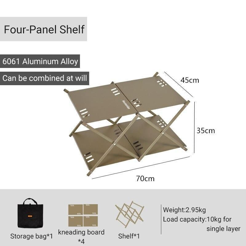 Multi-Level Portable Folding Camping Shelf – Aluminum Outdoor BBQ Table Rack