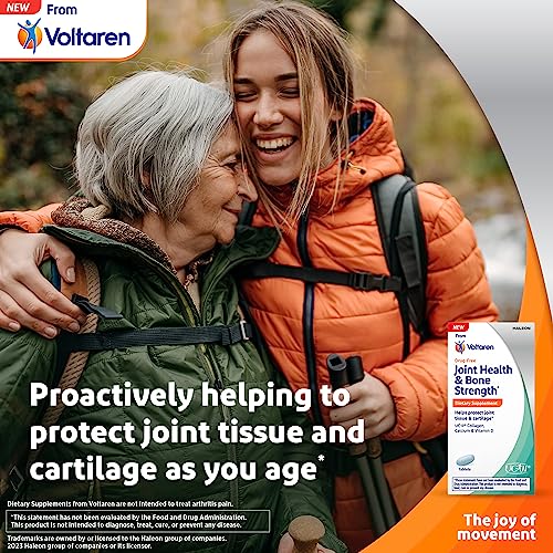 VOLTAREN Joint Health and Bone Strength Dietary Supplement from, with UC-II (R) Collagen, Calcium, and Vitamin D for Healthy Aging of Joint Tissue and Cartilage – 30 Count Bottle