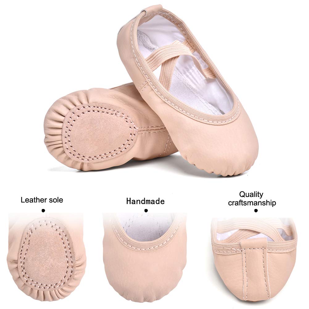 Stelle Ballet Shoes for Girls Toddler Ballet Slippers Soft Leather Boys Dance Shoes for Toddler/Little Kid/Big Kid (Ballet Pink, 11ML)