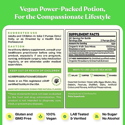 Sea Moss - Organic Liquid Drops - 1000mg - 4X Stronger Than Pills & Capsules - Ultra Concentrated Irish Moss 2oz Natural & Advanced Superfood, Immunity Booster - Joint, Digestion, and Thyroid Support