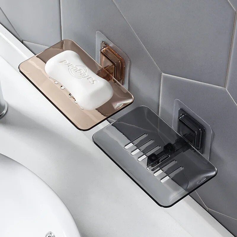 Space-Saving Adhesive Soap & Sponge Holder for Bathroom