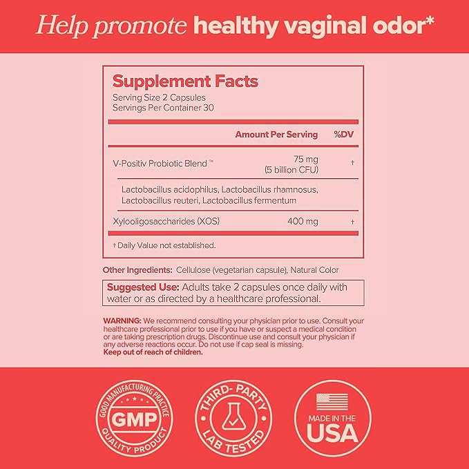 URO Vaginal Probiotics for Women pH Balance with Prebiotics & Lactobacillus Probiotic Blend - Women's Vaginal Health Supplement - Promote Healthy Vaginal Odor & Vaginal Flora, 30 Servings (Pack of 1)