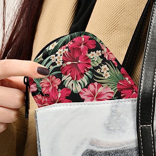 Exotic Hawaiian Tropical Hibiscus Travel Pill Organizer Case Weekly Portable Pill Bag Container 7 Days Pill Box Organizer for Vitamins Medication Fish Oil Supplements