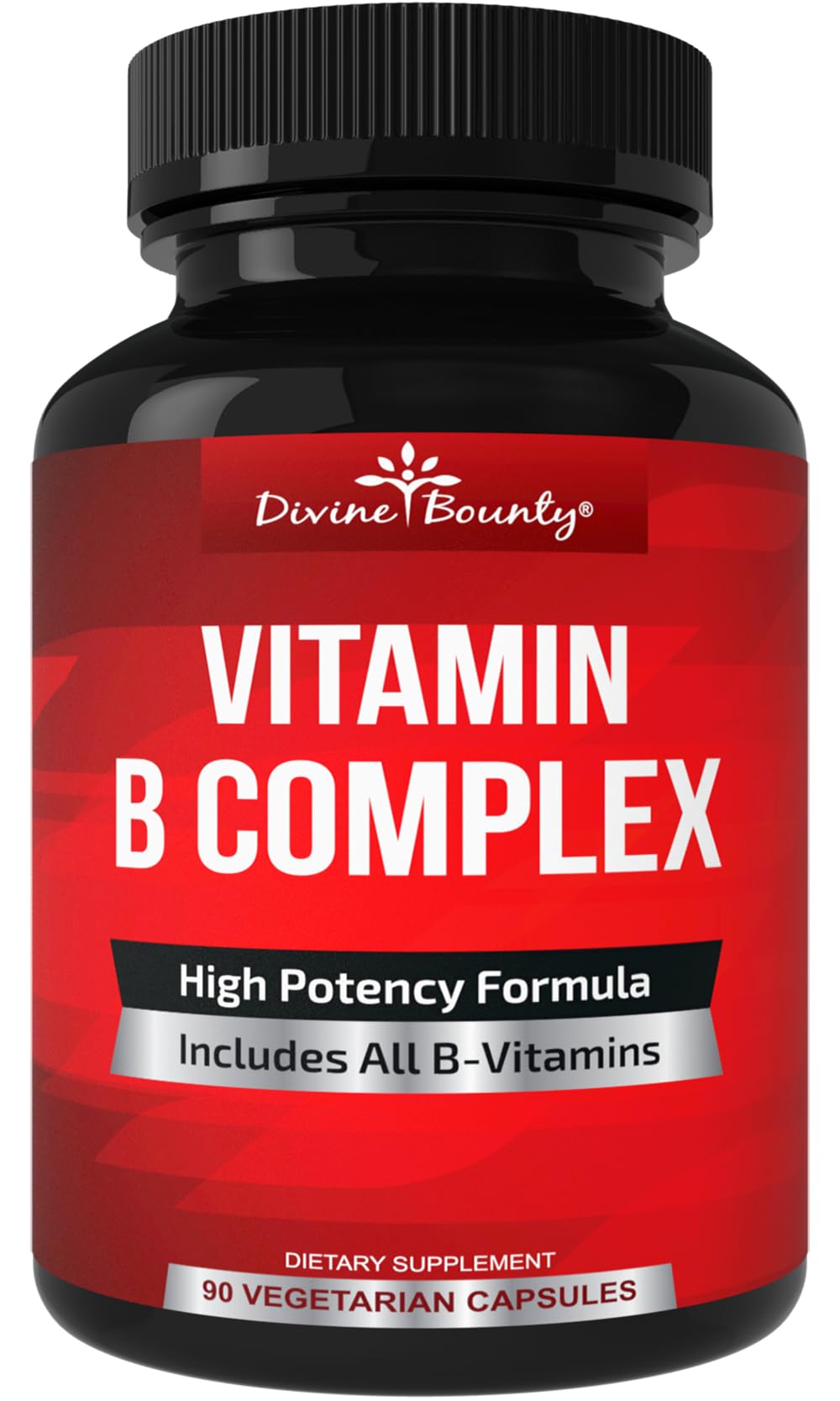 Divine Bounty Super B Complex Vitamins - All B Vitamins Including B12, B1, B2, B3, B5, B6, B7, B9, Folic Acid - Vitamin B Supplement - Support Healthy Energy Metabolism - 90 Vegetarian Capsules