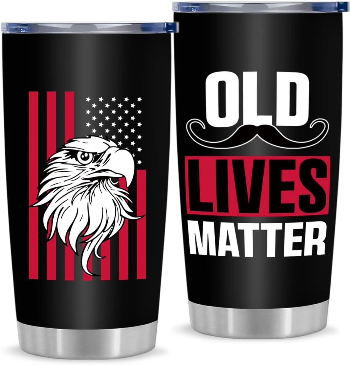 Best Gifts for Men, Old Lives Matter 20oz Stainless Steel Tumbler for Men Dad Grandpa, 40th 50th 60th 70th Birthday Gifts for Old Men, Fathers day Christmas Gift for Men from Son Daughter Wife