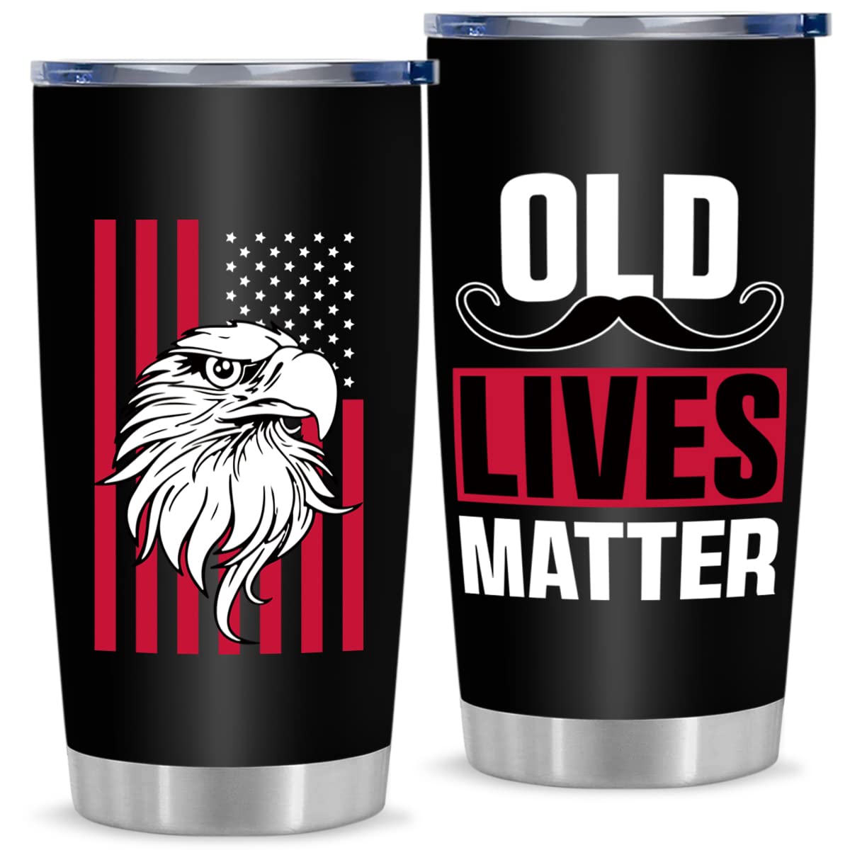 Best Gifts for Men, Old Lives Matter 20oz Stainless Steel Tumbler for Men Dad Grandpa, 40th 50th 60th 70th Birthday Gifts for Old Men, Fathers day Christmas Gift for Men from Son Daughter Wife