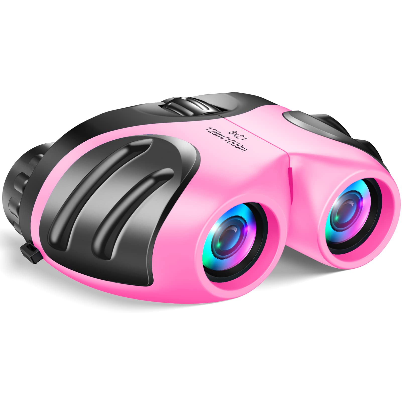 Gifts for 3-12 Year Old Girls, Kids Binoculars for Outdoor Easter Toys for 3-12 Year Old Girls Easter Christmas Xmas Stocking Stuffers Fillers Gifts for Kids Teen Girls Pink DL09