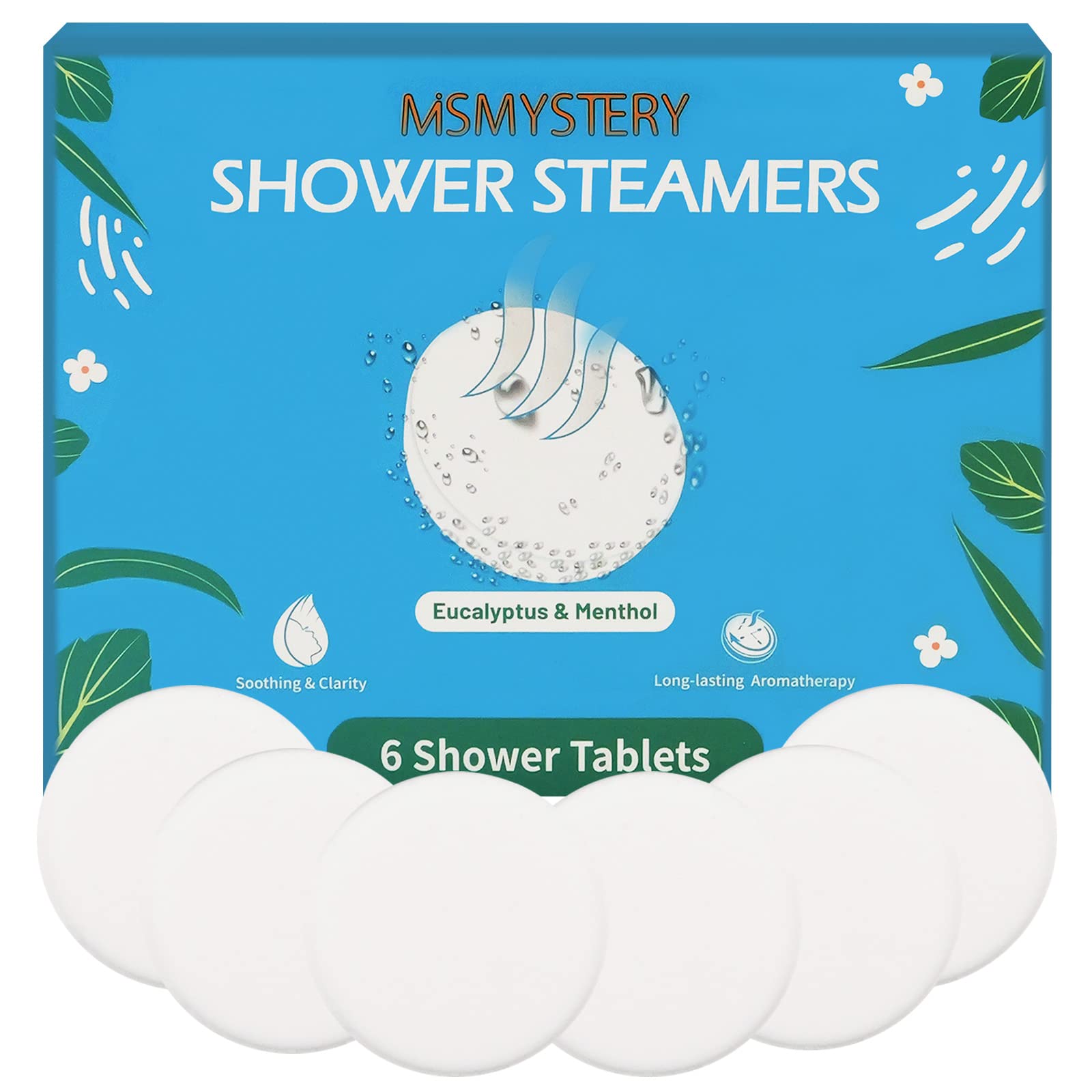 Mismystery Shower Steamers Aromatherapy, Eucalyptus Menthol Shower Steamer Bath Vapor Tablets for Sinus Relief and Relaxation, Shower Bombs Aromatherapy Bath Products Fathers Day Gift Ideas for Dad