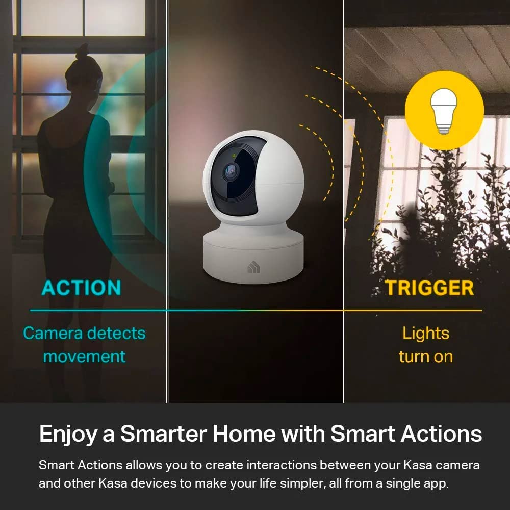 Kasa Indoor Pan/Tilt Smart Security Camera, 1080p HD Dog Camera 2.4GHz with Night Vision, Motion Detection for Baby and Pet Monitor, Cloud & SD Card Storage, Works with Alexa & Google Home (EC70)