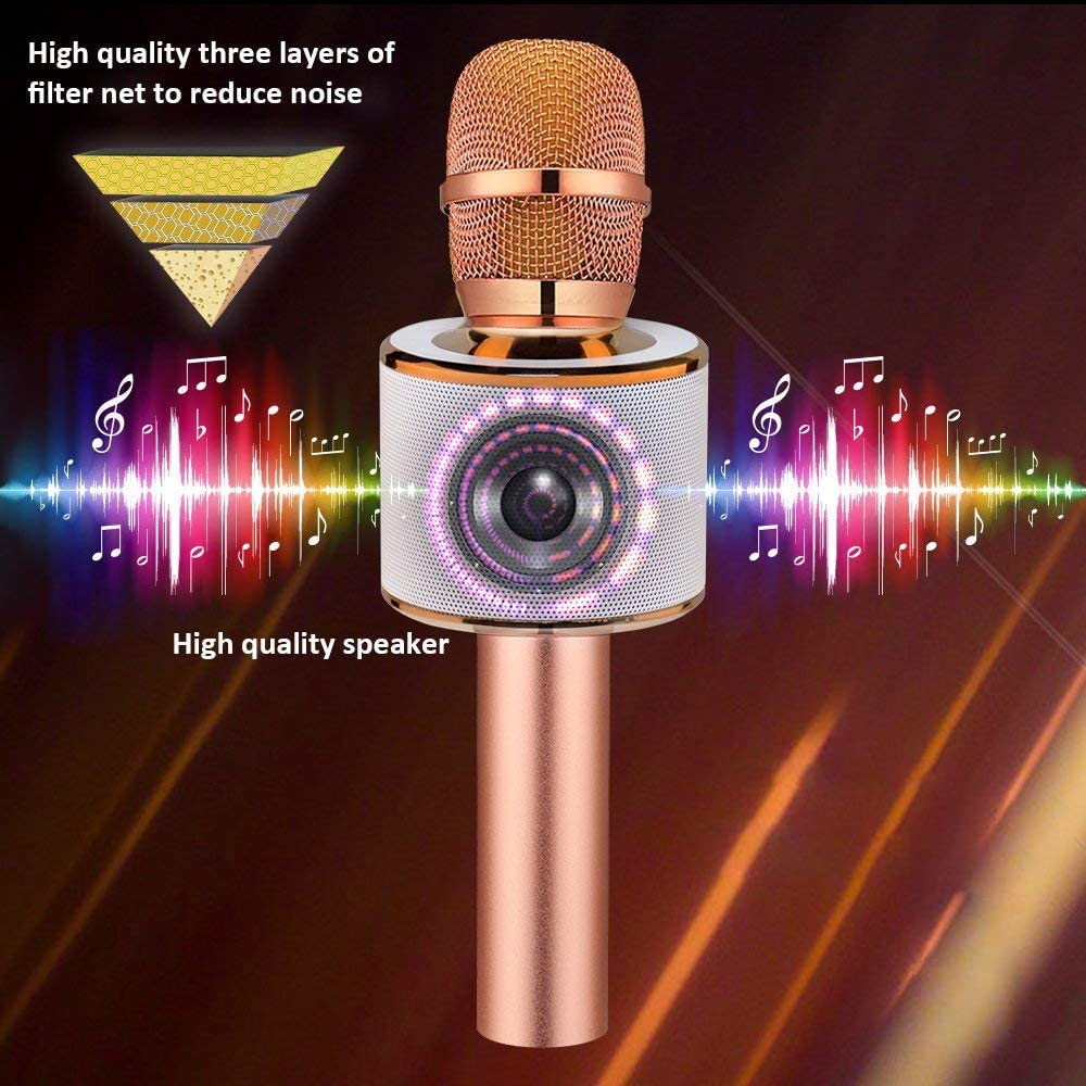 BONAOK Q37 & Q36 Karaoke Microphone, Portable Karaoke Machine for Kids and Adults Birthday Party Home Indoor Outdoor