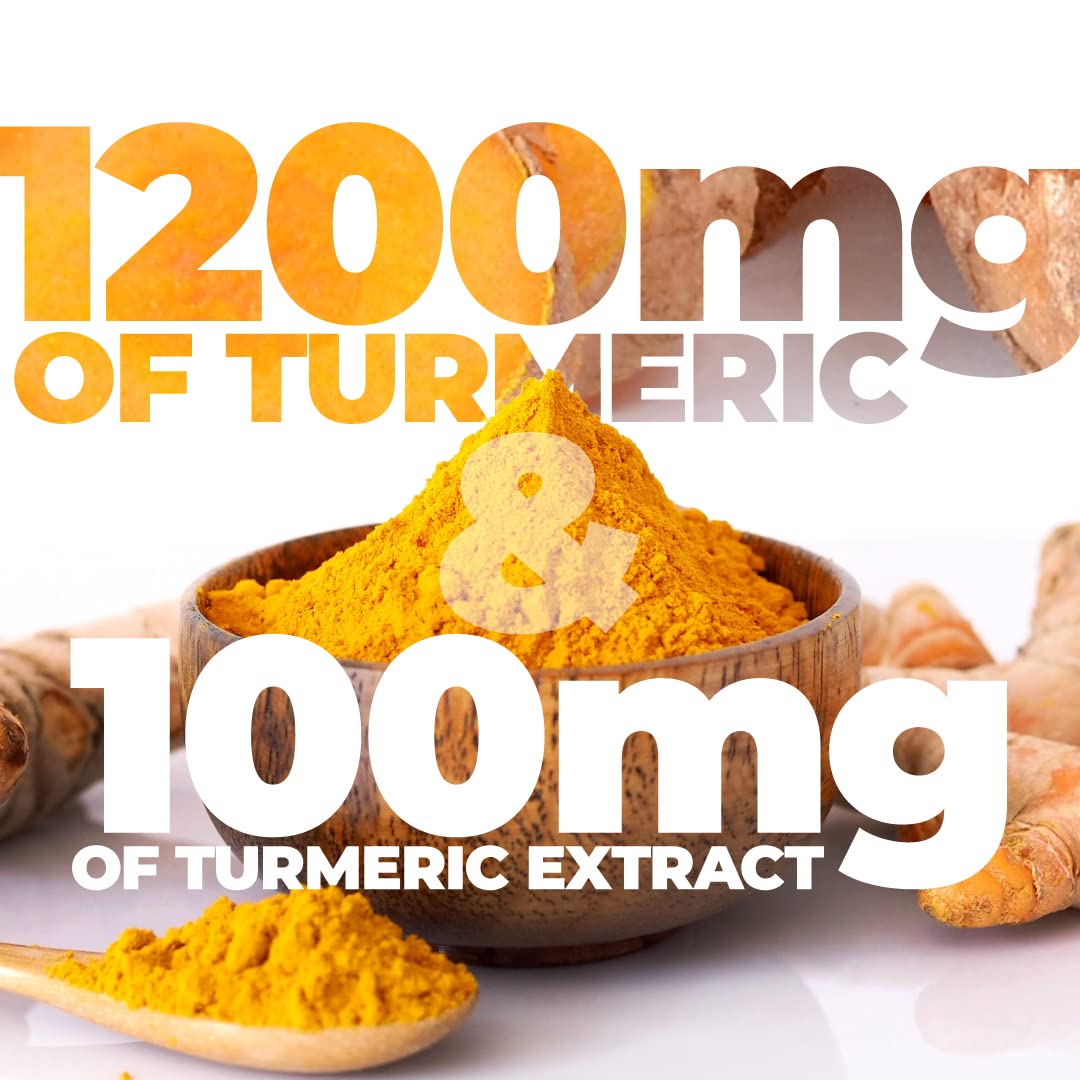 Turmeric Curcumin & Black Pepper Extract. High Absorption Joint Support Supplement with Bioperine. 95% Curcuminoids. Antioxidant Turmeric Supplement for Inflammation Balance & Immune Support. 60 Caps