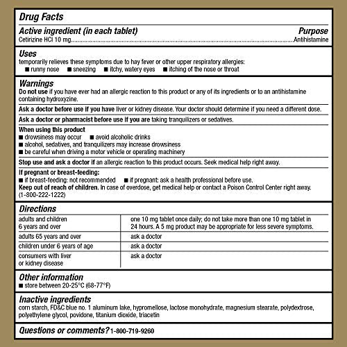 GoodSense All Day Allergy, Compare to Zyrtec, Cetirizine Hydrochloride Tablets, 10 mg, Antihistamine, 365 Count