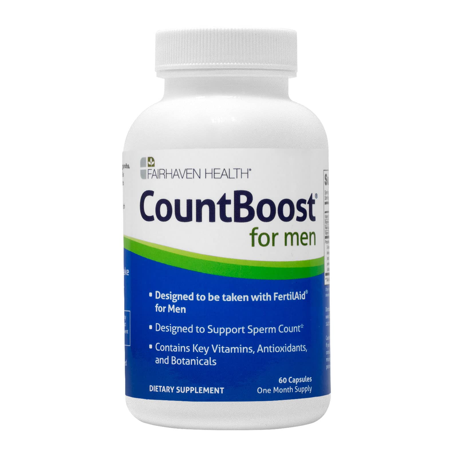 CountBoost for Men - Male Fertility Supplement to Support Count - with Ashwagandha, Maca, Glutathione, B Vitamins - FertilAid for Men Companion Product (60 Capsules / 1 Month Supply)