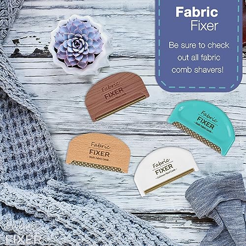 Cashmere Pill Remover Comb & Multi Fabric Shaver Depilling Sweater Fuzz Comb Set (Cedar & Beech Wood) Wool Pilling Remover for Delicate Clothing Fabrics, Furniture, Pillows, Sheets by Fabric Fixer